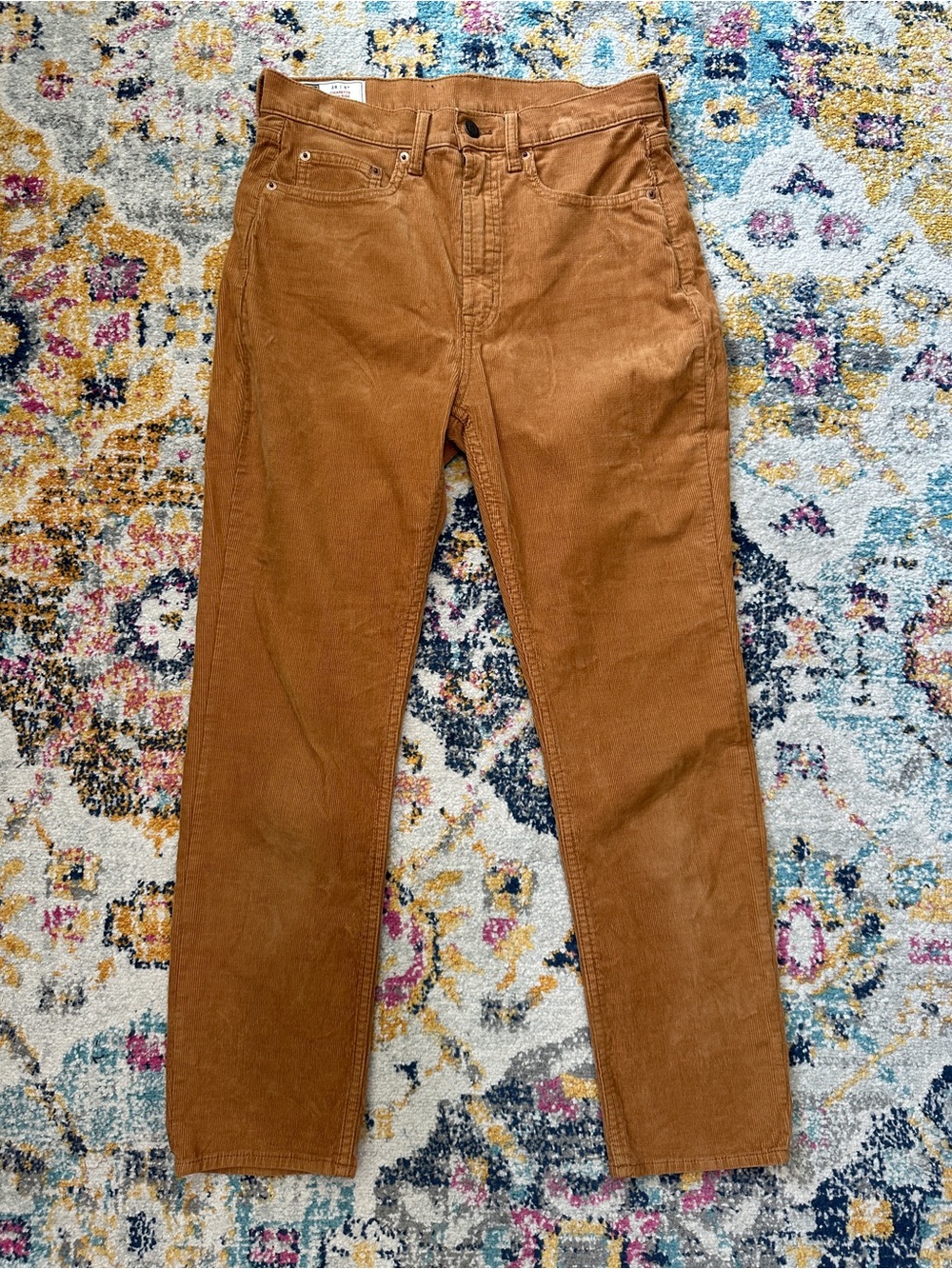 GAP Cigarette High Rise Corduroy Pants Tan Brown Size 28 6 Regular